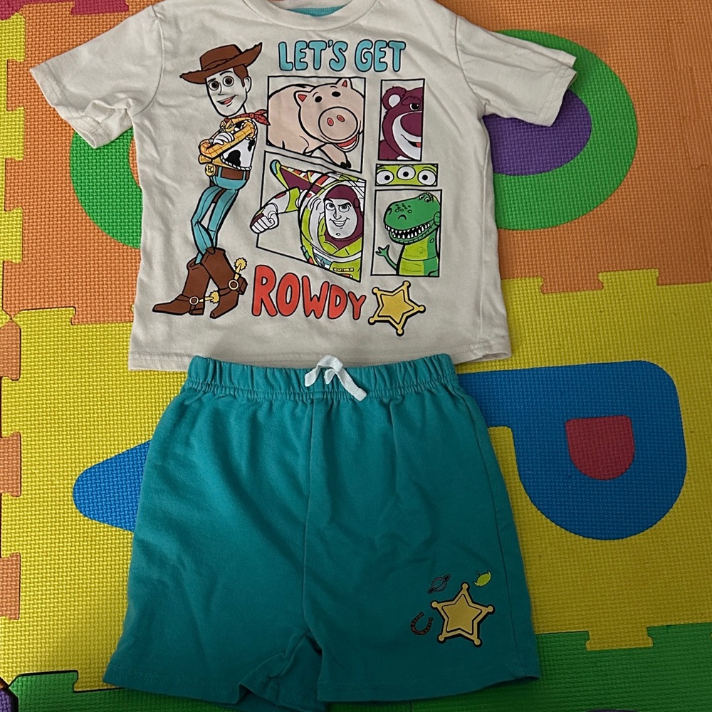 Disney Toy Story 'Let's Get Rowdy' Graphic Tee - White and Multicolor boys 4T